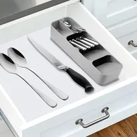 Multi-layer Kitchen Drawer Organizer Tray Spoon Knife Fork Cutlery Separation Storage Box