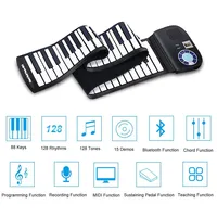 88 Key Electronic Roll Up Piano Keyboard Silicone Rechargeable W/pedal