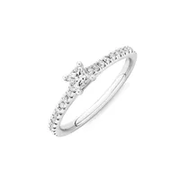Engagement Ring With 0.50 Carat Tw Diamonds In 14kt White Gold
