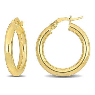 20mm Hoop Earrings In 14k Yellow Gold (3mm Wide)