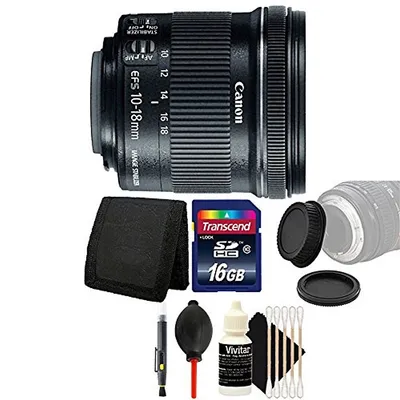 Ef-s 10-18mm F/4.5-5.6 Is Stm Lens + 16gb Memory Card + Wallet + Rear & Front Lens Cap