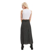 Women Midi A-line Woven Skirt