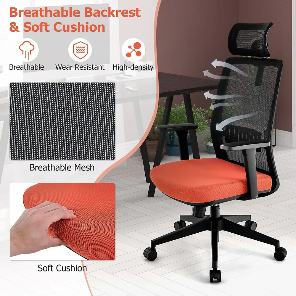 Costway Height-adjustable Ergonomic Kids Chair Breathable Mesh