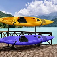 Freestanding Dual Kayak Storage Rack With Adjustable Length