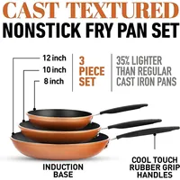 3 Piece Copper Frying Pan Set