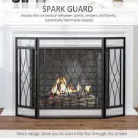3-panel Fireplace Screen 49.5" X 31.5"