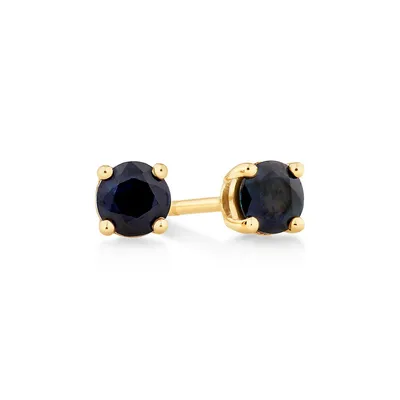 Stud Earrings With Sapphire In 10kt Yellow Gold