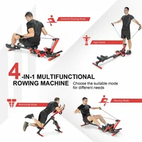 4 In 1 Folding Rowing Machine Ab Crunch Workout Machine W/control Panel Home Gym