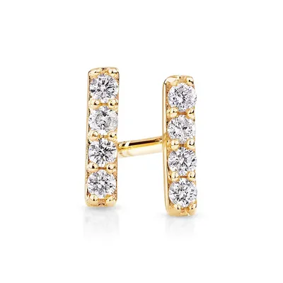 Bar Stud Earrings With .10 Carat Tw Diamonds In 10kt Yellow Gold