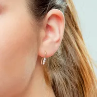 1/2 Ct Tw Diamond 3-stone Hook Earrings In 10k Yellow Gold