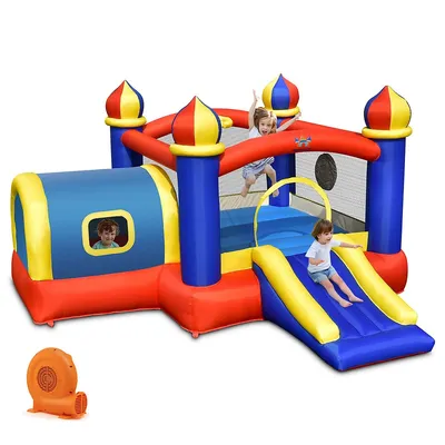 Inflatable Castle Kids Bounce House W/ Slide Jumping Playhouse & 550w Blower