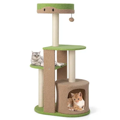 5-tier Cat Tree Tower 44" Cat Climbing Stand Perch With Sisal Scratching Posts