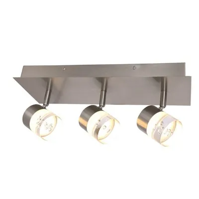 3 Heads Ceiling Light With Integrated Led, 14.5 '' Width, From The Hope Collection, Nickel