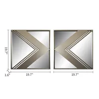 Set Of 2pcs Metal Wall Decorative Mirrors
