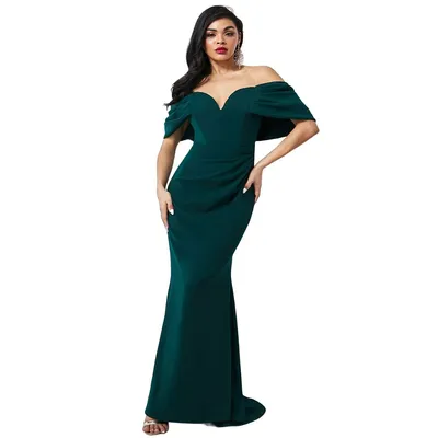 Off The Shoulder Draped Sleeve Maxi
