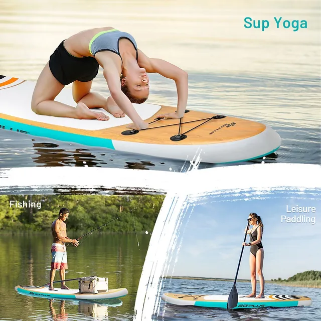 Costway Goplus 11' Inflatable Stand Up Paddle Board W/bag Aluminum Paddle  Pump