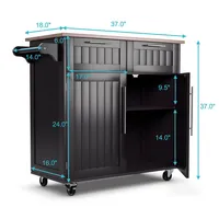 Rolling Kitchen Cart Island Heavy Duty Storage Trolley Cabinet Utility