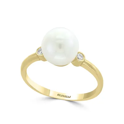 Pearl And Diamond Ring