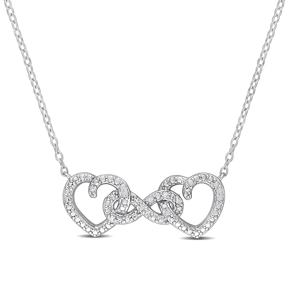 Infinity Heart Diamond Necklace Sterling Silver & 10K Rose Gold | Kay