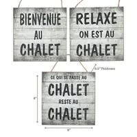 Mdf Wall Signs Welcome To The Cottage 8 X 8 Asstd - Set Of 3