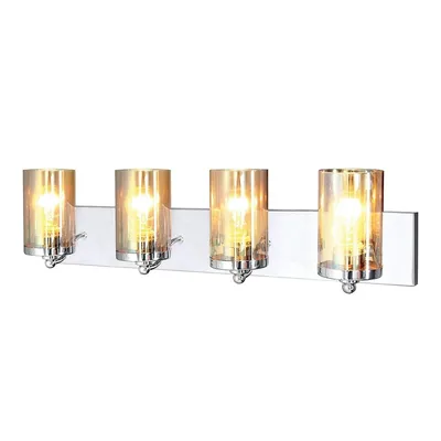 4 Head Vanity Light, 26.4'' Width, From The Dawson Collection, Chrome Finish