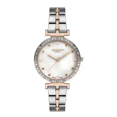 Ladies Lc07230.520 3 Hand Rose Gold Watch With A Two Tone Metal Band And A White Dial