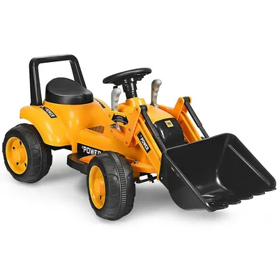 Kids Ride On Excavator Digger 6v Battery Powered Tractor W/digging Bucket Yellow