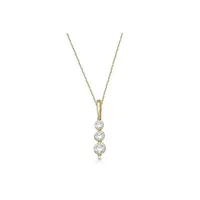 Three-stone Graduated Diamond Pendant Necklace 14k Yellow Gold (0.50ct)
