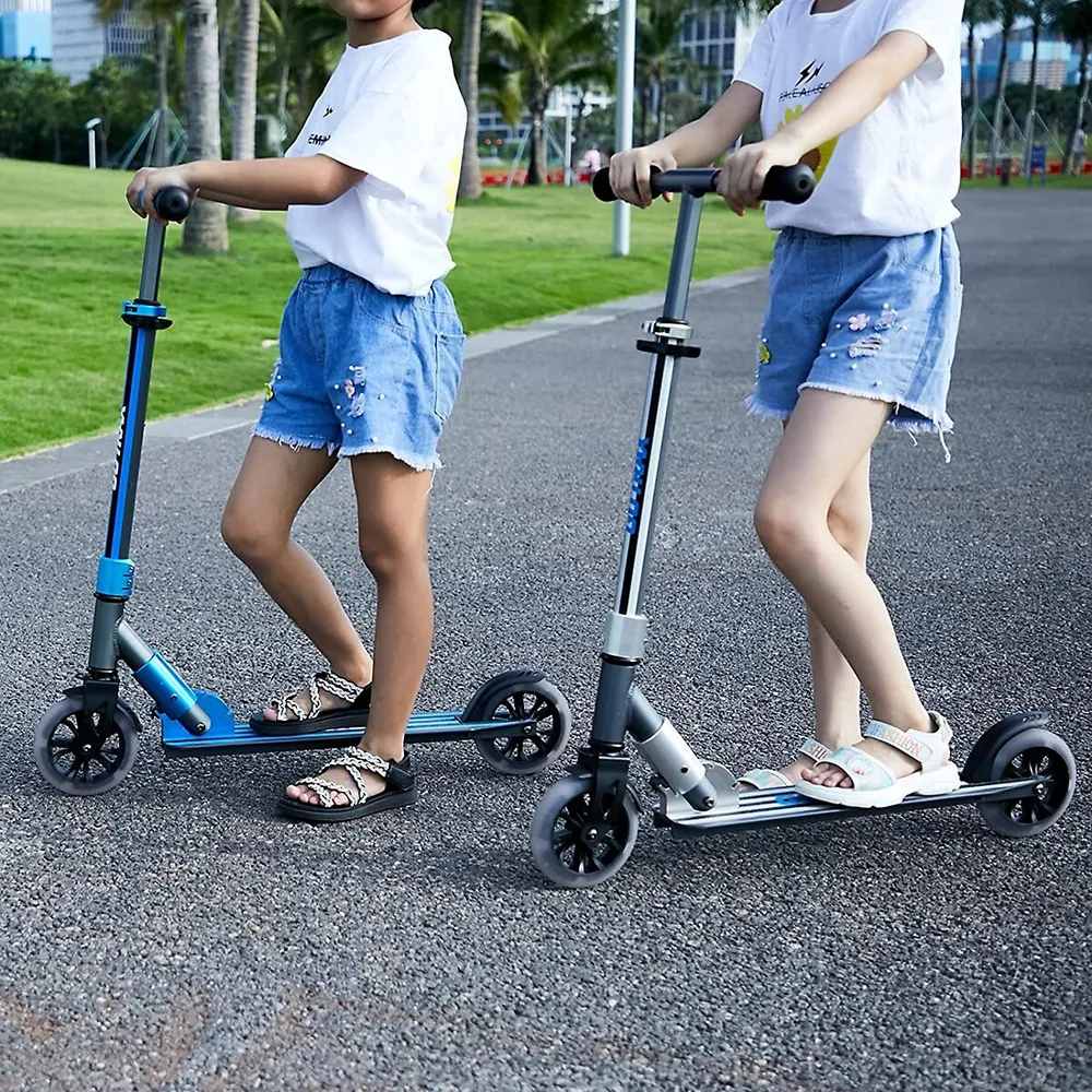 Kx6 Foldable Kick Scooter Suitable For 4-10 Years Old, 6 Inch Big Pu Flash Wheels, Aluminum Alloy Frame And Max Load 176lbs