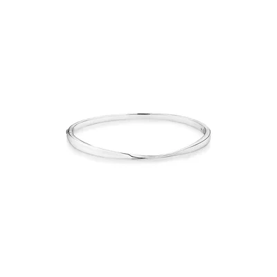 62mm Polished Oval Twist Bangle In Sterling Silver