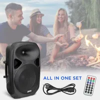 15 Inch Active Pa Rechargeable Battery Speaker System, Bluetooth, Mp3, Usb, Sd Card Slot, Easy Carry Wheels-spa-15 Bat