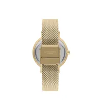 Ladies Lc07249.130 3 Hand Yellow Gold Watch With A Yellow Gold Mesh Band And A Silver Dial