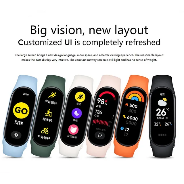 Smart Watches For Mi Band 7 Smart Bracelet 162 AMOLED Bluetooth 52