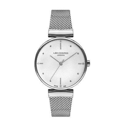 Ladies Lc07231.330 3 Hand Silver Watch With A Silver Mesh Band And A Silver Dial