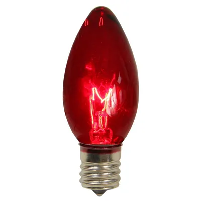 Pack Of 25 Transparent Red C9 Christmas Replacement Bulbs