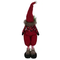 17" Red And Black Buffalo Plaid Gnome Christmas Figure