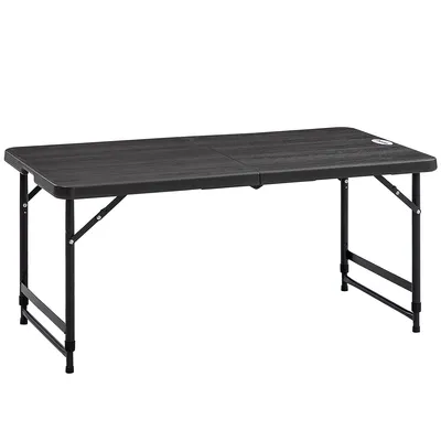 Folding Height Adjustable Outdoor Dining Table For 4