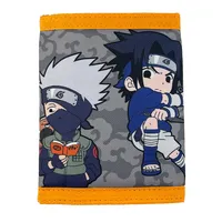Naruto Logo Chibi Characters Action Shots Kids Trifold Wallet