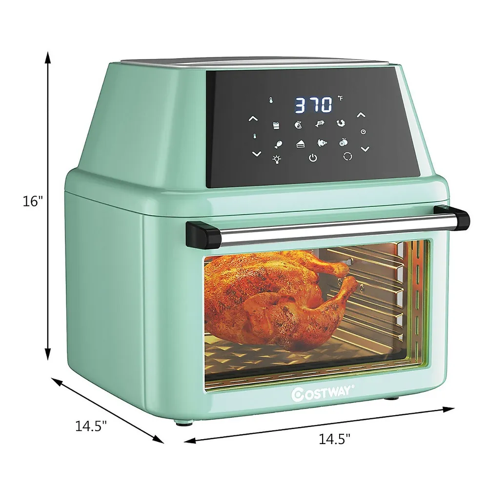 19 Qt Multi-functional Air Fryer Oven Dehydrator Rotisserie W/accessories Whitegreen