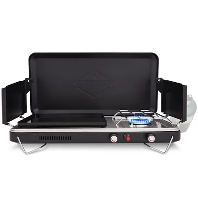 Dual Burner Stove With Griddle