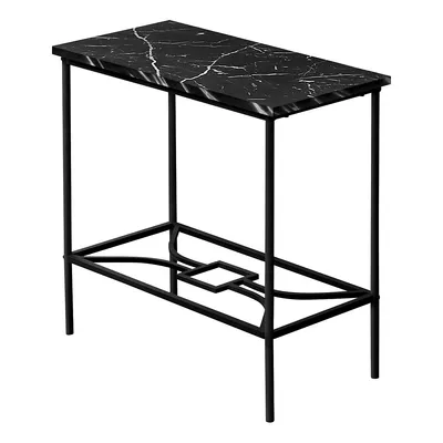 Accent Table 22"h Black Marble Black Metal