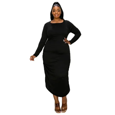 Plus Side Ruched Maxi Dress