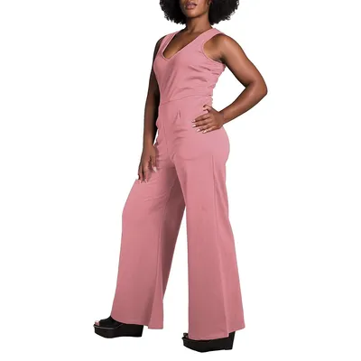 Sleeveless V-neck Wide Leg Jumsuit