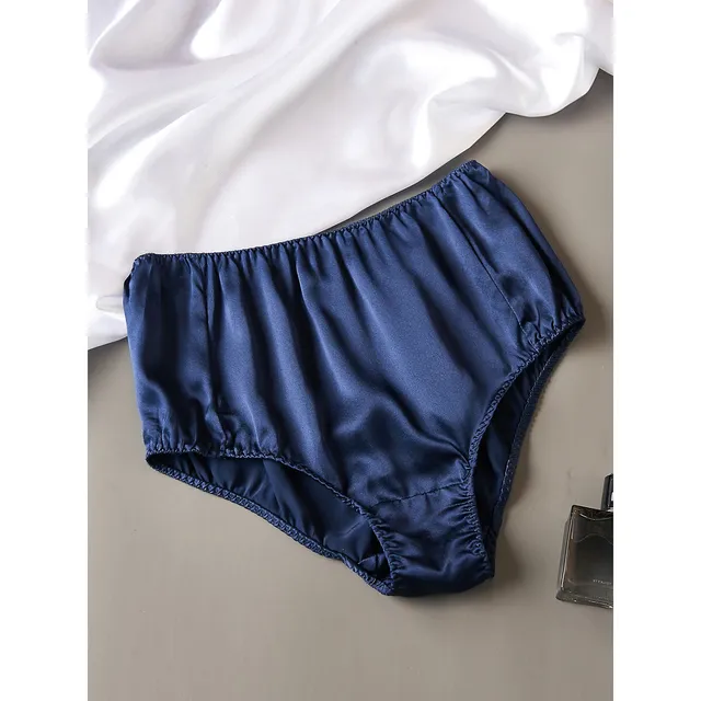 Beige High Waist Silk French Cut Panties - Soft Strokes Silk