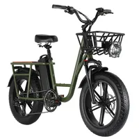 T1 Utility Electric Bike, 750w Cargo Bike With 7 Speeds, 200kg Capacity, 20-inch All Terrain Tires