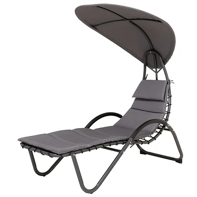 Outdoor Patio Lounge Chair With Canopy