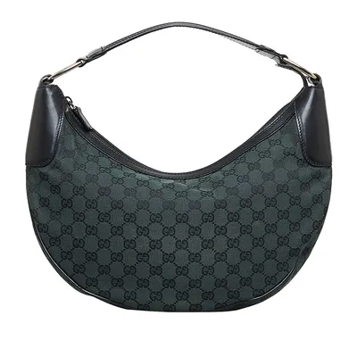 Pre-loved Gg Canvas Half Moon Hobo