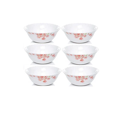 Laopala Soup Set 12 Pcs - Aster Pink Color Dinner Soup Bowl & Spoon Set