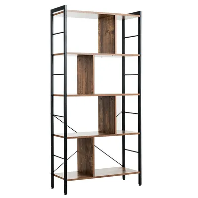 4-tier Bookcase Industrial Bookshelf Floor Standing Storage Rack