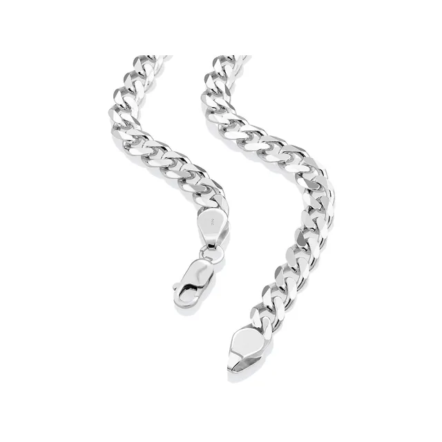 7.8mm Curb Chain Necklace in Sterling Silver - 24